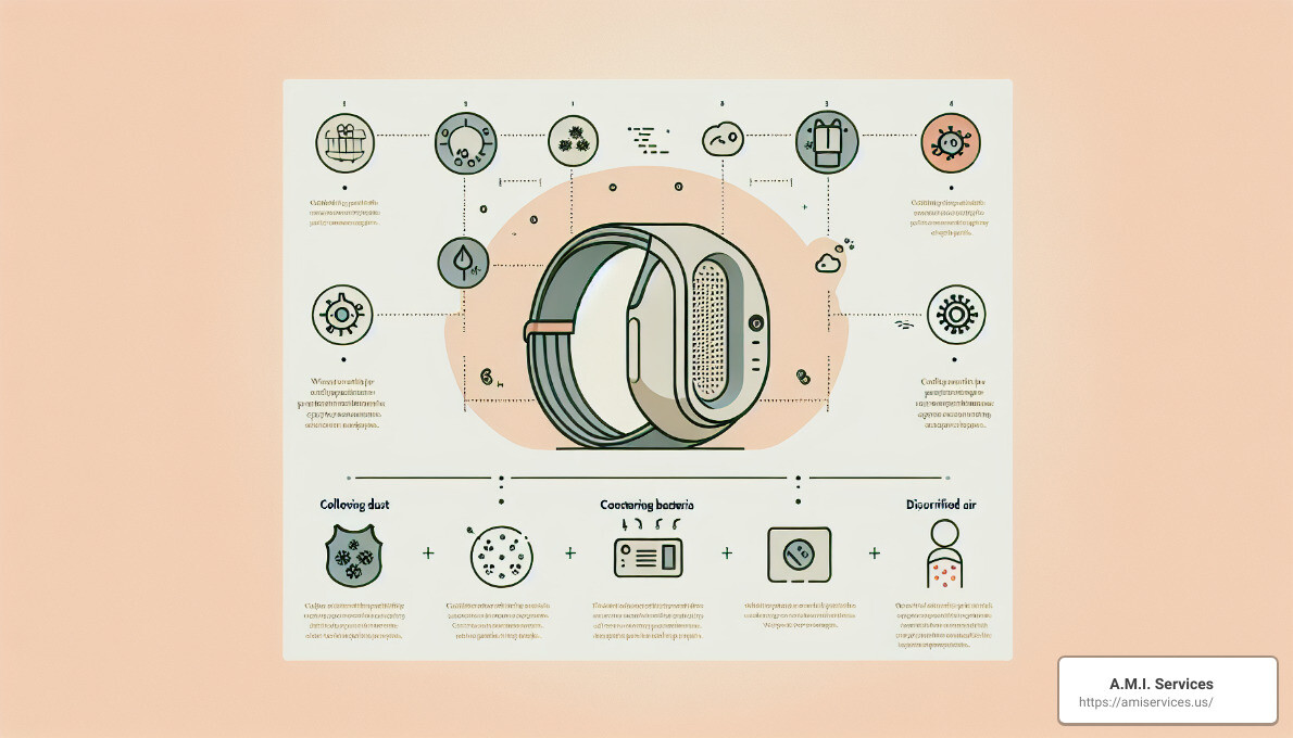 Infographic How Air Purifier Works - how does wearable air purifier work
